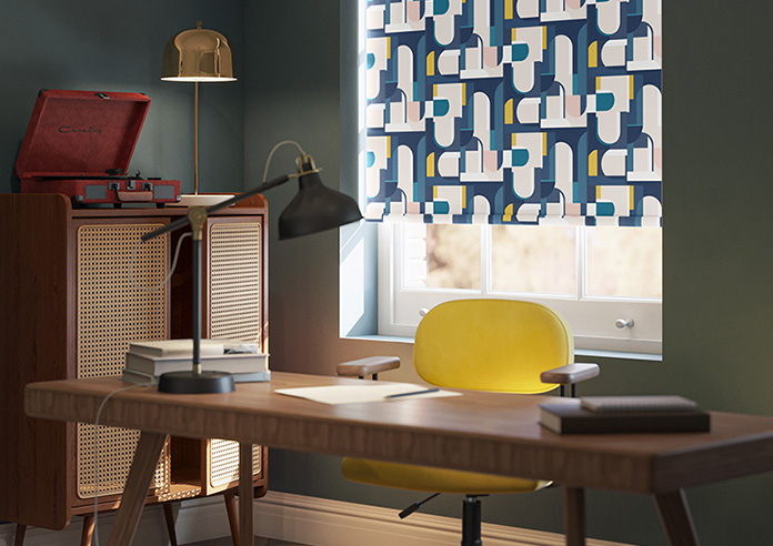 Archways, Navy - Roller Blind - Image 5